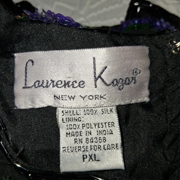 Vintage Larance Kyazer New York   Multicolor Sequin Floral Blouse  Size PXL - Picture 2 of 16